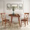 International Concepts 42 in. Solid Wood Round Dual Drop Leaf Dining Table with 2 Chairs in Distressed Oak K42-42DL-C613-2 - alternate 3
